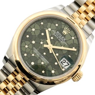 ロレックス(ROLEX)の　ロレックス ROLEX デイトジャスト31 フローラルモチーフ 278243 イエローゴールド K18YG/SS 自動巻き ボーイズ 腕時計(腕時計)