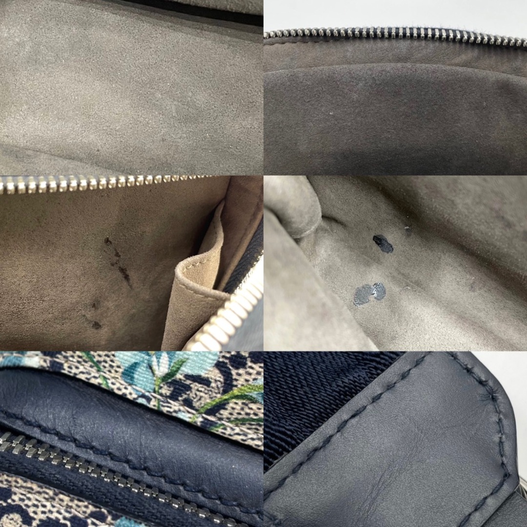 【在庫処分】GUCCI グッチ リュック GGブルームス グリーンフローラル バックパック グリーン 緑 かばん 鞄 546327 PVCコーティングキャンバス ベージュ ブルー 青 シルバー金具 レディース 人気【中古品】