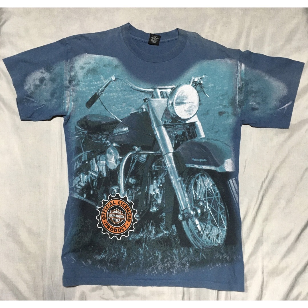 Harley Davidson(ハーレーダビッドソン)の90sハーレーダビットソン大判プリントtシャツ  L アメリカ製　ヴィンテージ メンズのトップス(Tシャツ/カットソー(半袖/袖なし))の商品写真