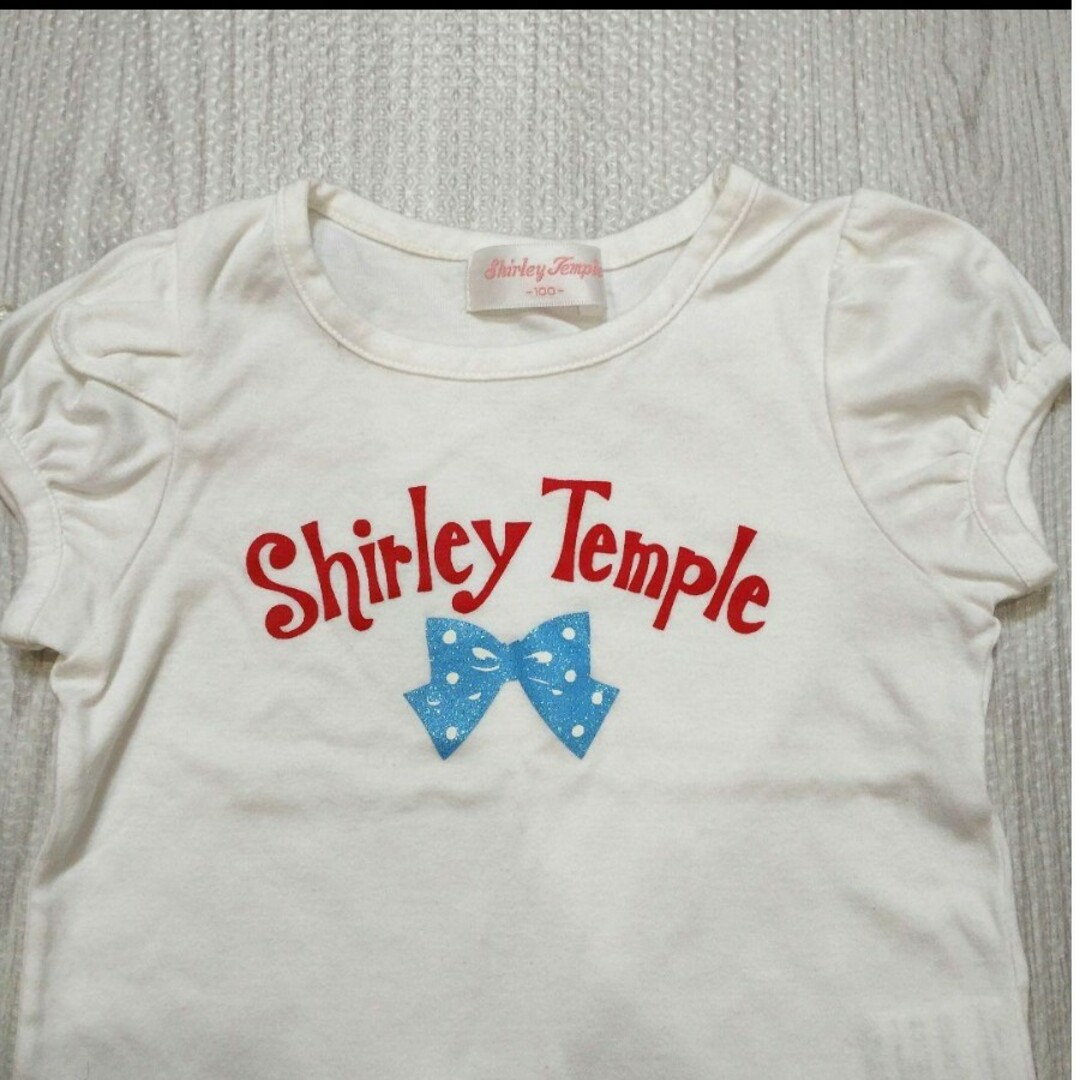 Shirley Temple(シャーリーテンプル)のシャーリーテンプル　お袖ねこちゃんTシャツ　100cm キッズ/ベビー/マタニティのキッズ服女の子用(90cm~)(Tシャツ/カットソー)の商品写真