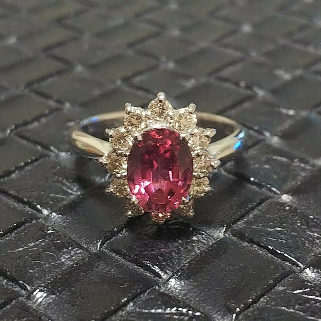 ルベライト リング 1.38ct 大粒   Pt900  透明度抜群 レディースのアクセサリー(リング(指輪))の商品写真