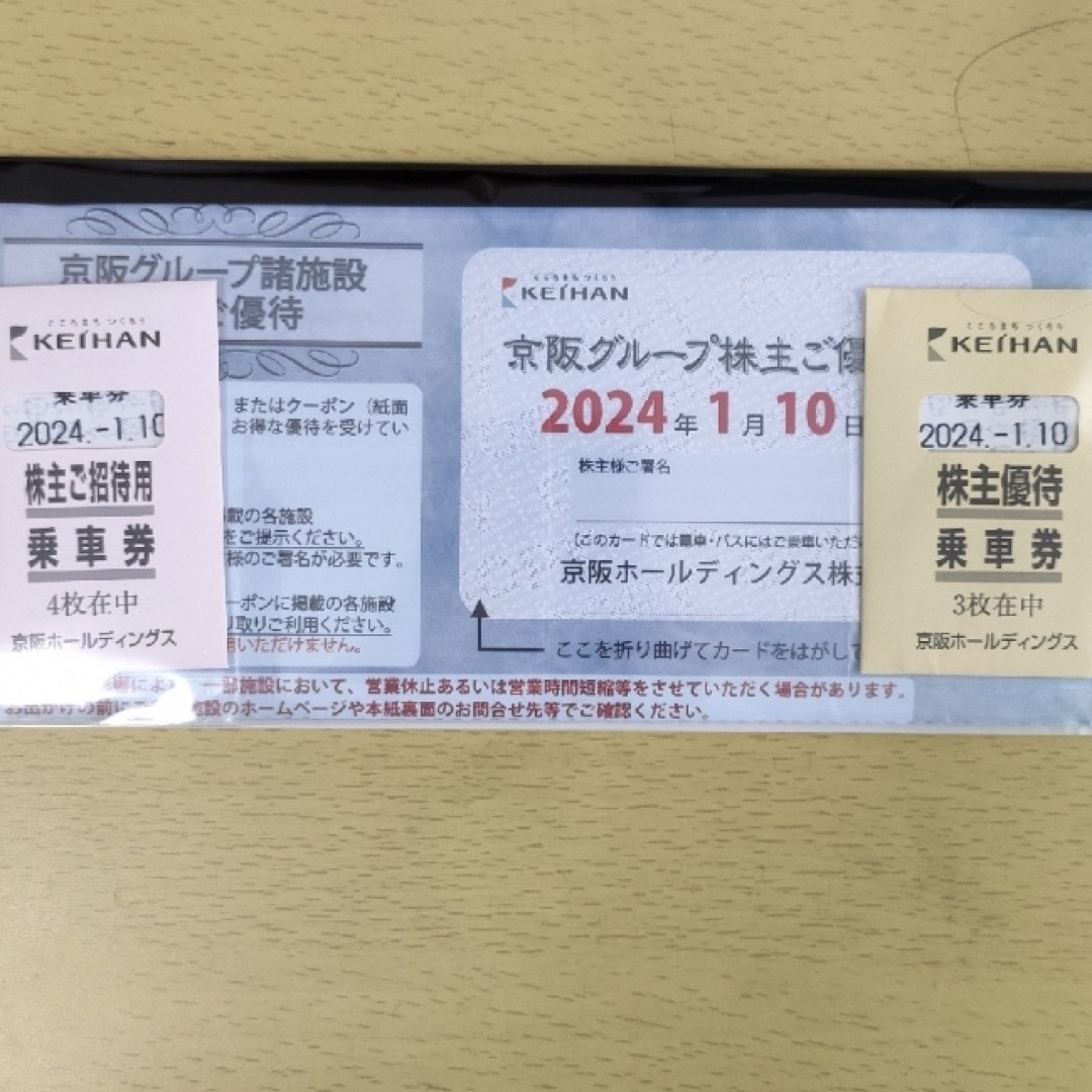 京阪　株主優待　ひらかたパーク　招待券 チケットの乗車券/交通券(鉄道乗車券)の商品写真