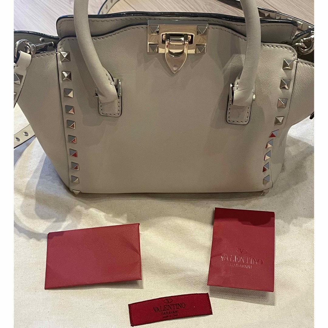 Valentino 正規品ヴァレンティノ ロックスタッズミニダブルハンドルバッグ-