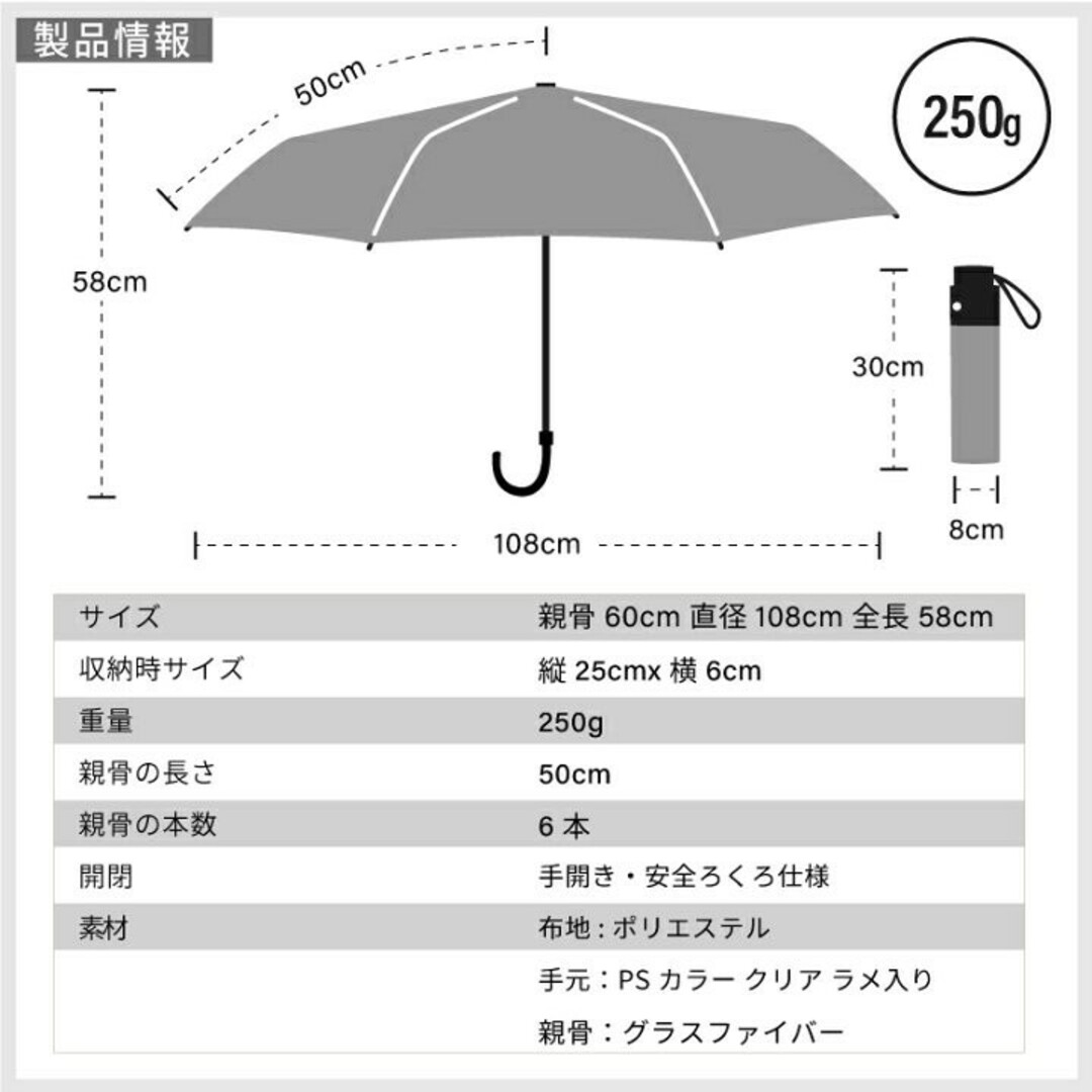 折りたたみ日傘  UVカット 完全遮光 レディースのファッション小物(傘)の商品写真