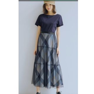 バーバリーブルーレーベル(BURBERRY BLUE LABEL)のバーバリーブルーレーベル クレストブリッジ チュールスカート スカート 38(ロングスカート)