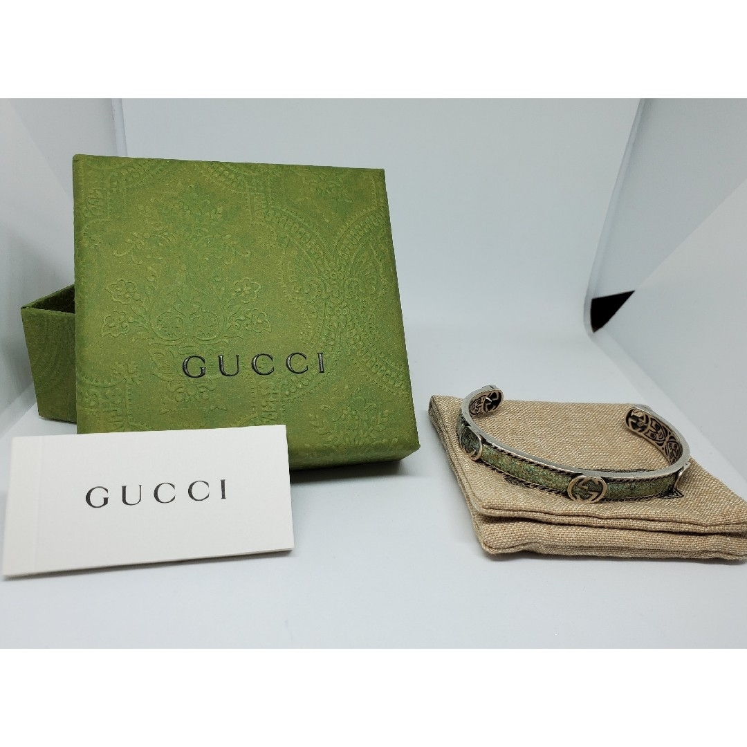 Gucci(グッチ)の【超レア廃盤品】インターロッキングG ブレスレット ライトブルー＆シルバー レディースのアクセサリー(ブレスレット/バングル)の商品写真