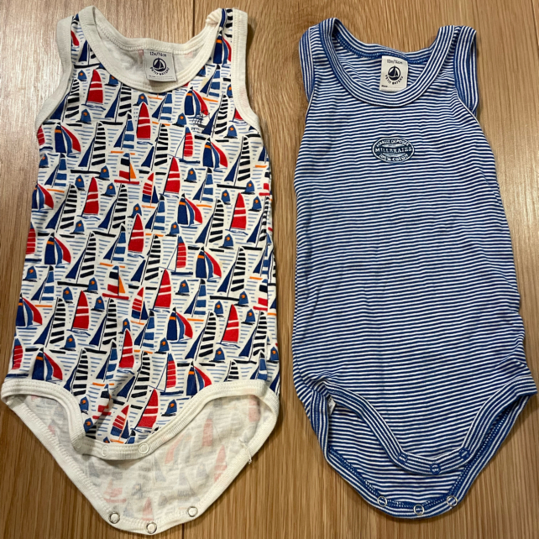 PETIT BATEAU(プチバトー)のプチバトー　肌着12m/74cm タンクトップ　2枚セット キッズ/ベビー/マタニティのベビー服(~85cm)(肌着/下着)の商品写真