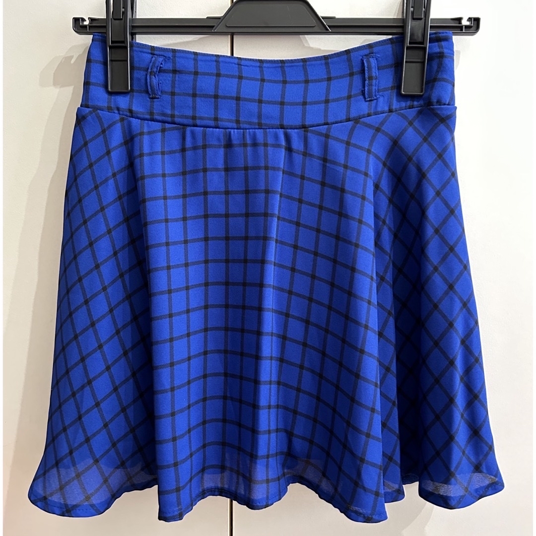 HONEYS(ハニーズ)の匿名発送込　ハニーズ　ミニ　スカート　ネイビー　チェック　フレア　ウエストゴム レディースのスカート(ミニスカート)の商品写真