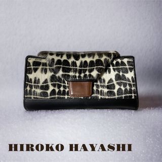 ヒロコハヤシ(HIROKO HAYASHI)のヒロコハヤシ HIROKO HAYASHI 長財布 財布 レザー  ハラコ 白黒(財布)