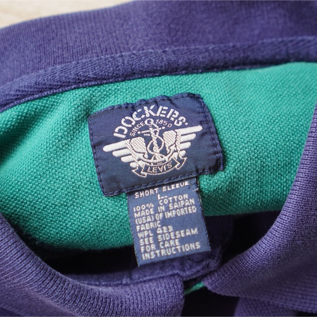 Levi's(リーバイス)の90s 古着 DOCKERS マルチボーダー 半袖 ポロシャツ Tシャツ メンズのトップス(ポロシャツ)の商品写真