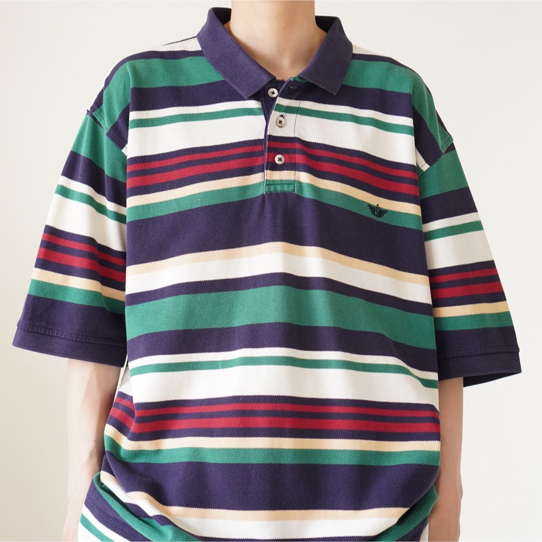Levi's(リーバイス)の90s 古着 DOCKERS マルチボーダー 半袖 ポロシャツ Tシャツ メンズのトップス(ポロシャツ)の商品写真