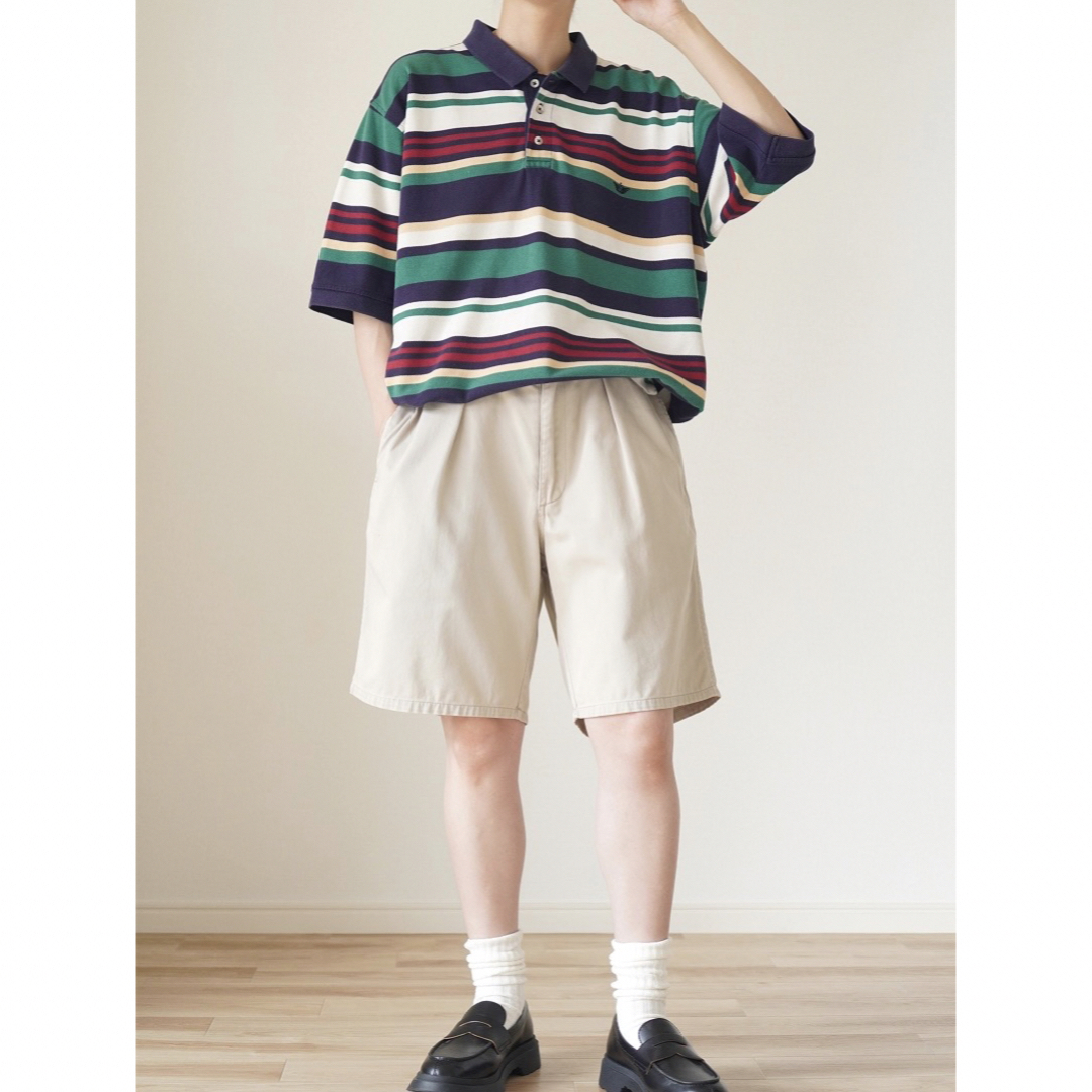 Levi's(リーバイス)の90s 古着 DOCKERS マルチボーダー 半袖 ポロシャツ Tシャツ メンズのトップス(ポロシャツ)の商品写真