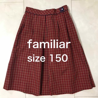 ファミリア(familiar)の《美品》familiar レッド　定番柄　スカート　150(スカート)