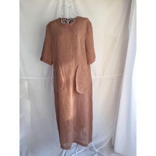 最終値下 vintage シースルー ポケット ワンピース brown(ロングワンピース/マキシワンピース)