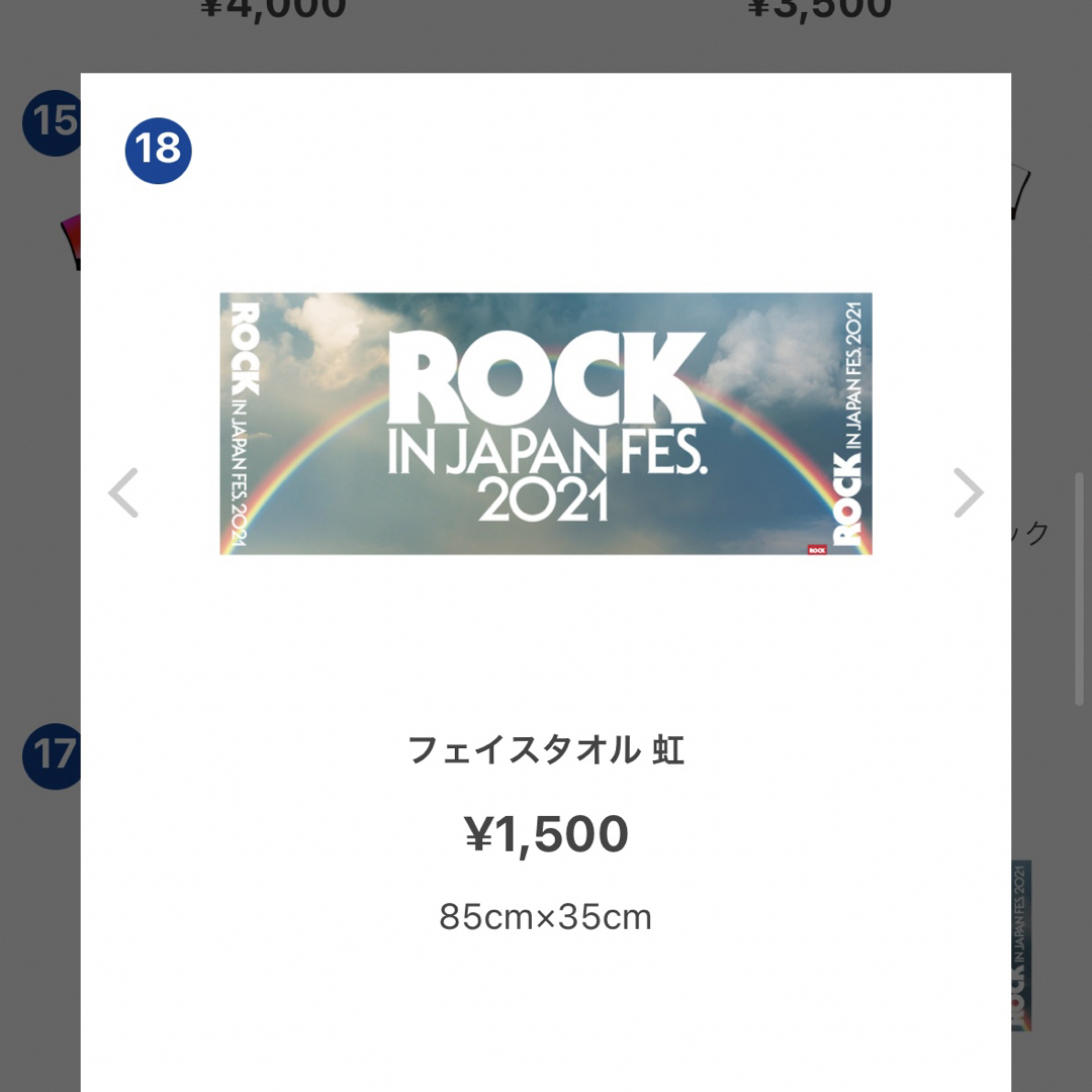 公式 ROCK IN JAPAN FES 2021 タオル ロッキン チケットの音楽(音楽フェス)の商品写真