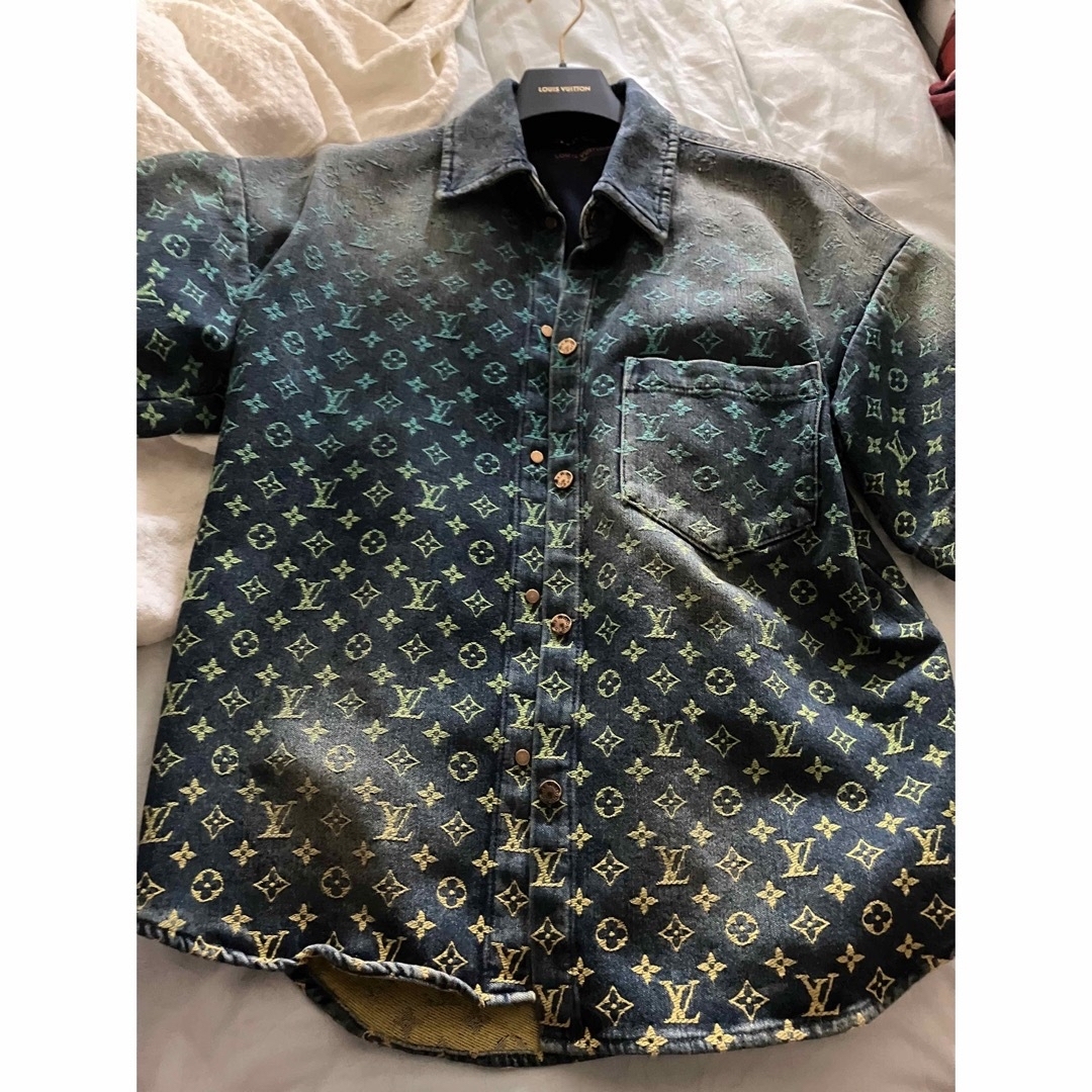 LOUIS VUITTON - xs ルイヴィトン モノグラム デニム シャツ 美中古