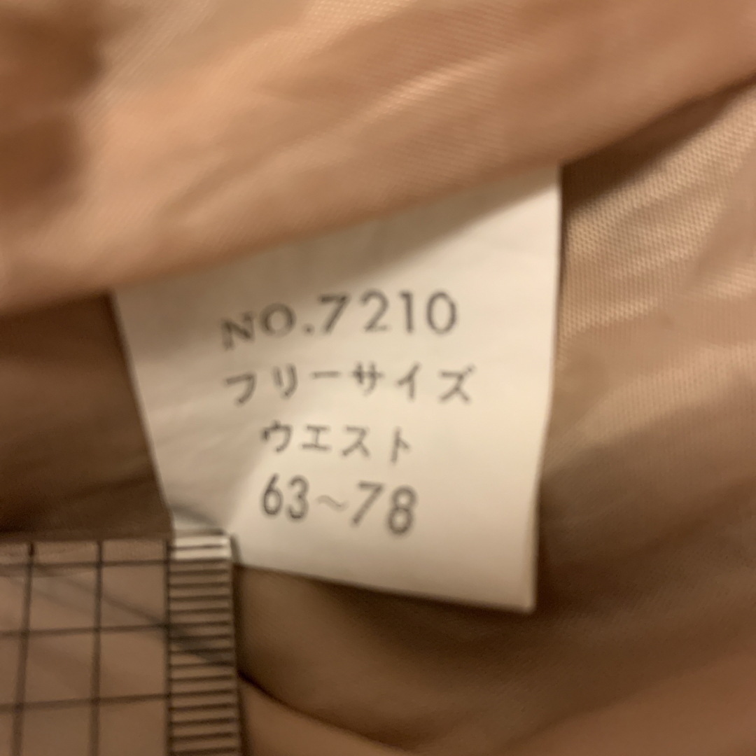 【破れあり】プリーツスカート　茶色ブラウン　水玉柄　ドット柄　昭和レトロ 日本製 レディースのスカート(ひざ丈スカート)の商品写真