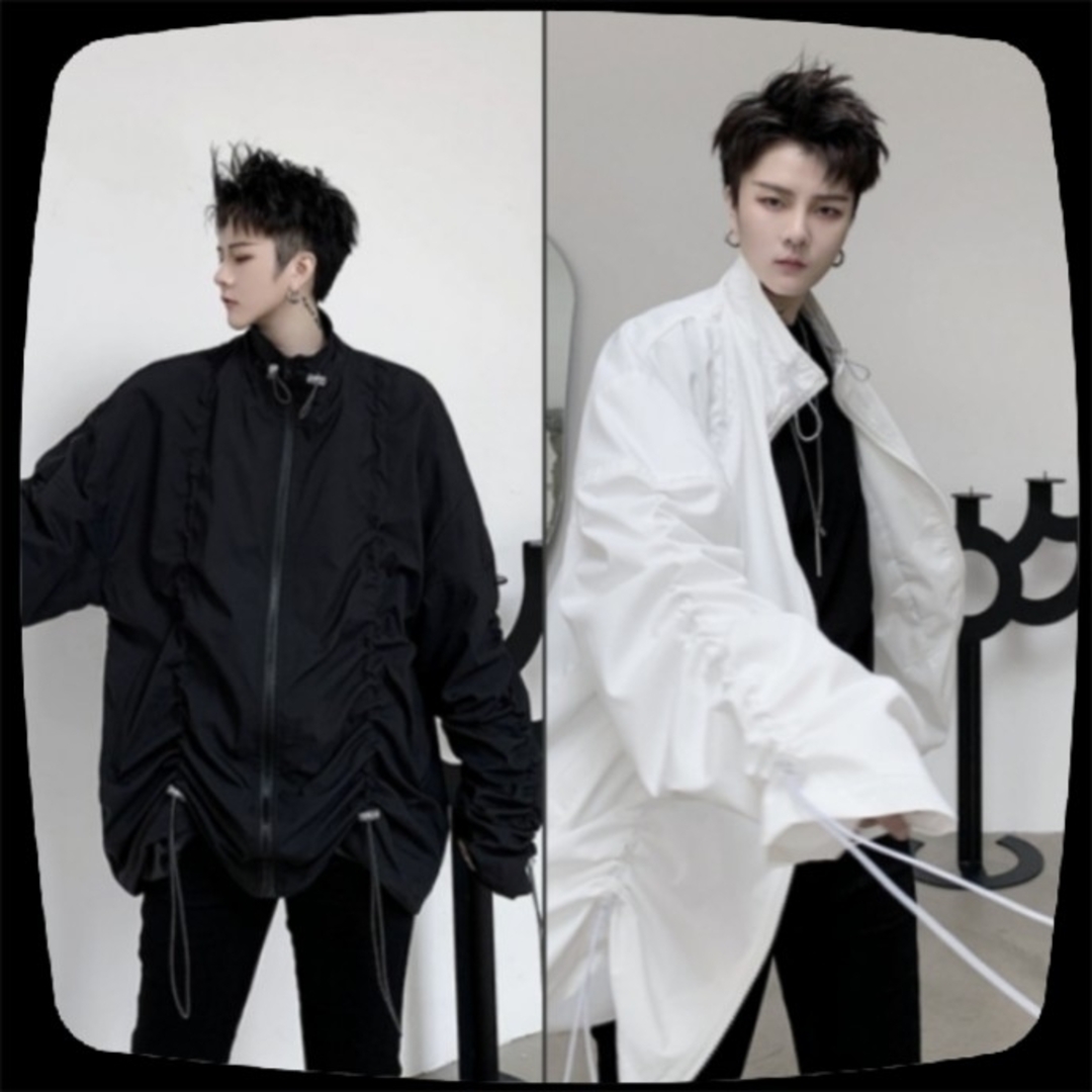 G②4 メンズ 韓国 パーカー 白黒 カジュアル ファッション 服 個性 デザイ