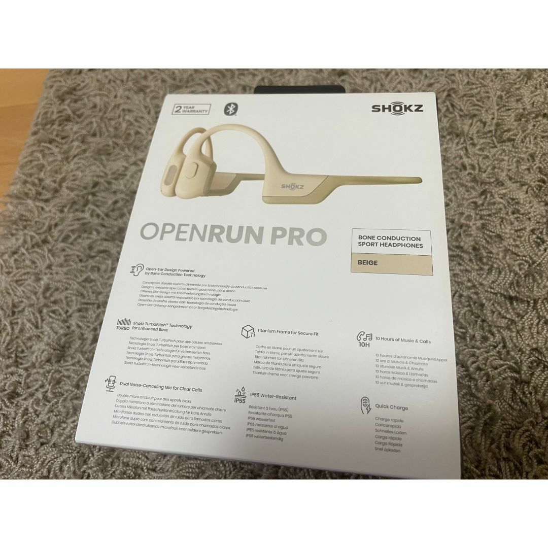 Apple(アップル)の★超美品！SHOKZ OPENRUN PRO,ベージュ, スマホ/家電/カメラのオーディオ機器(ヘッドフォン/イヤフォン)の商品写真