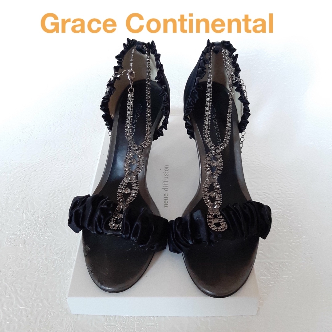 GRACE CONTINENTAL(グレースコンチネンタル)のGrace Continental  ビジューサンダル ブラック 38サイズ レディースの靴/シューズ(サンダル)の商品写真