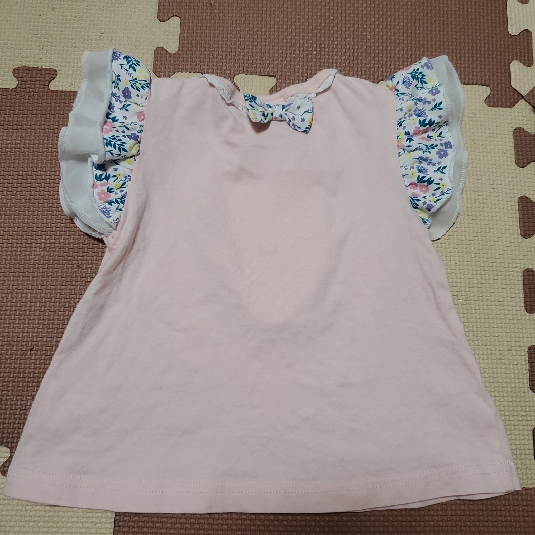 フリルTシャツ90コルネイユcorneiueフリル袖猫Tシャツ