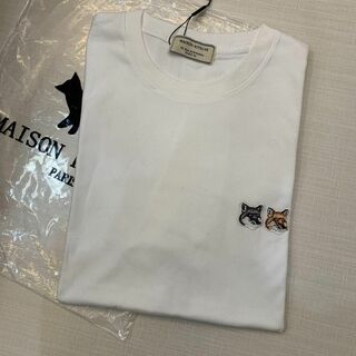 MAISON KITSUNE' - メゾンキツネ Tシャツ 半袖 狐 Lサイズ ロゴ 色 キツネ 白 ホワイトの通販 by かんそう's