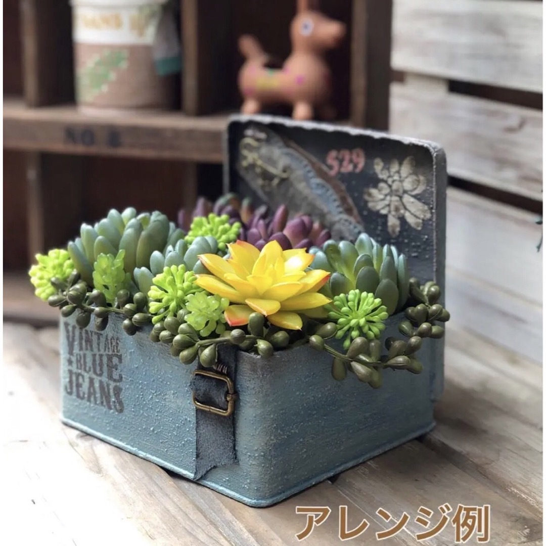 ガーデン雑貨リメイク缶　造形　パネル付きBOX  大サイズ　No.81