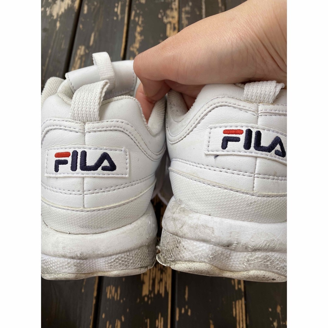 FILA BTS コラボ スニーカー 24センチ ダッド ホワイト レディース