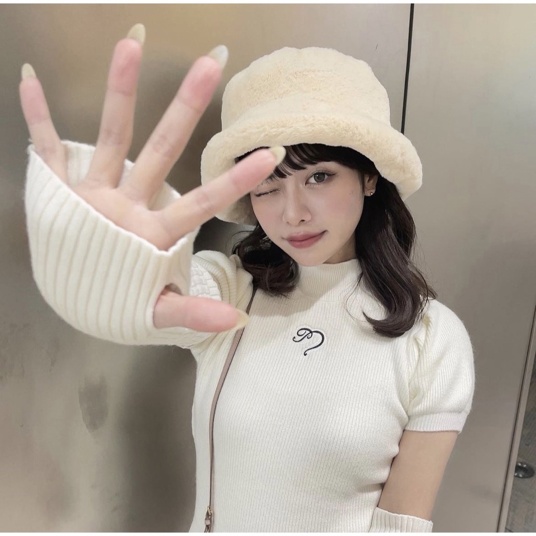 pellsiana heart logo knit one-pieceWHITEレディース