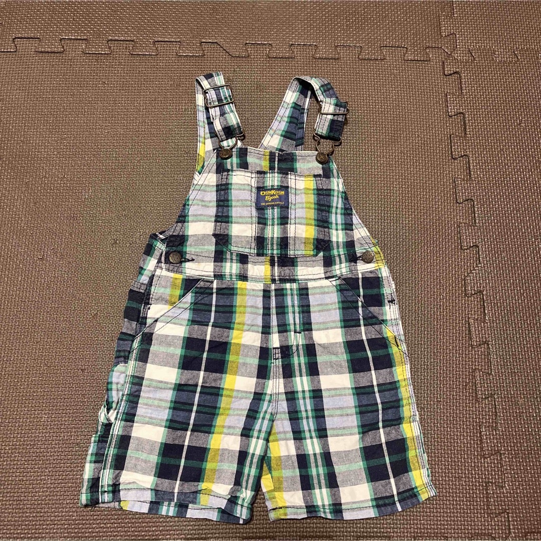 OshKosh(オシュコシュ)のOSHKOSH キッズオーバーオール　チェック　100cm キッズ/ベビー/マタニティのキッズ服男の子用(90cm~)(パンツ/スパッツ)の商品写真