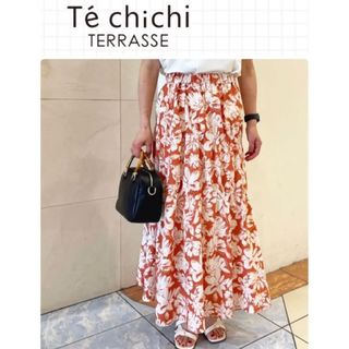 テチチ(Techichi)の【新品】Te chichi TERRASS 大花柄シャーリングスカート (ロングスカート)