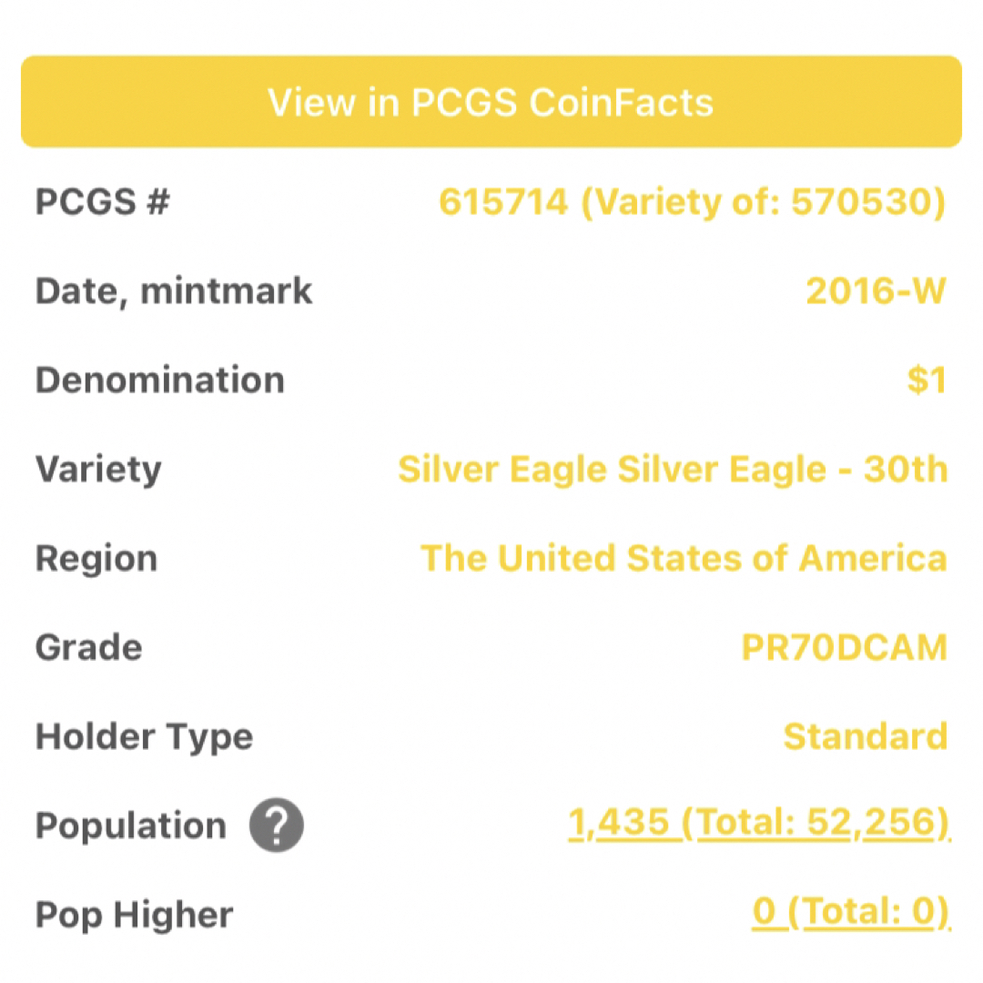 PCGS最高鑑定★2016年アメリカ1ドル イーグル銀貨★PR70DCAM FS エンタメ/ホビーの美術品/アンティーク(貨幣)の商品写真