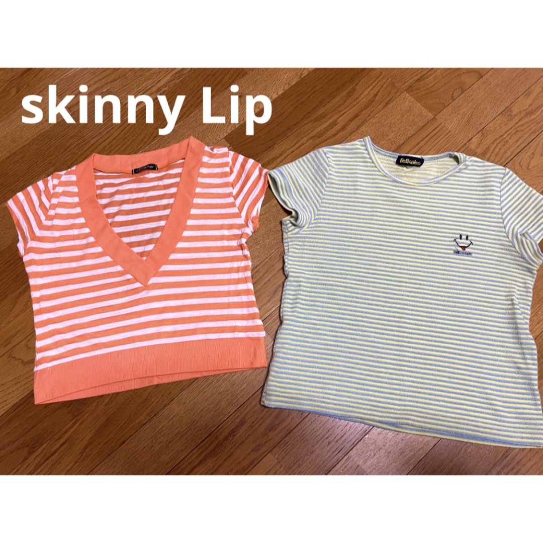 Skinny Lip - 2点セット まとめ売 Tシャツ クロップド ミニT