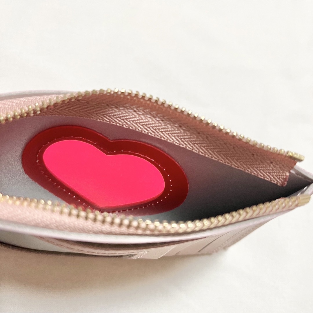 韓国　ミニウォレット　ミニ財布　カード入れ　くすみカラー　ピンク　ハート レディースのファッション小物(コインケース)の商品写真