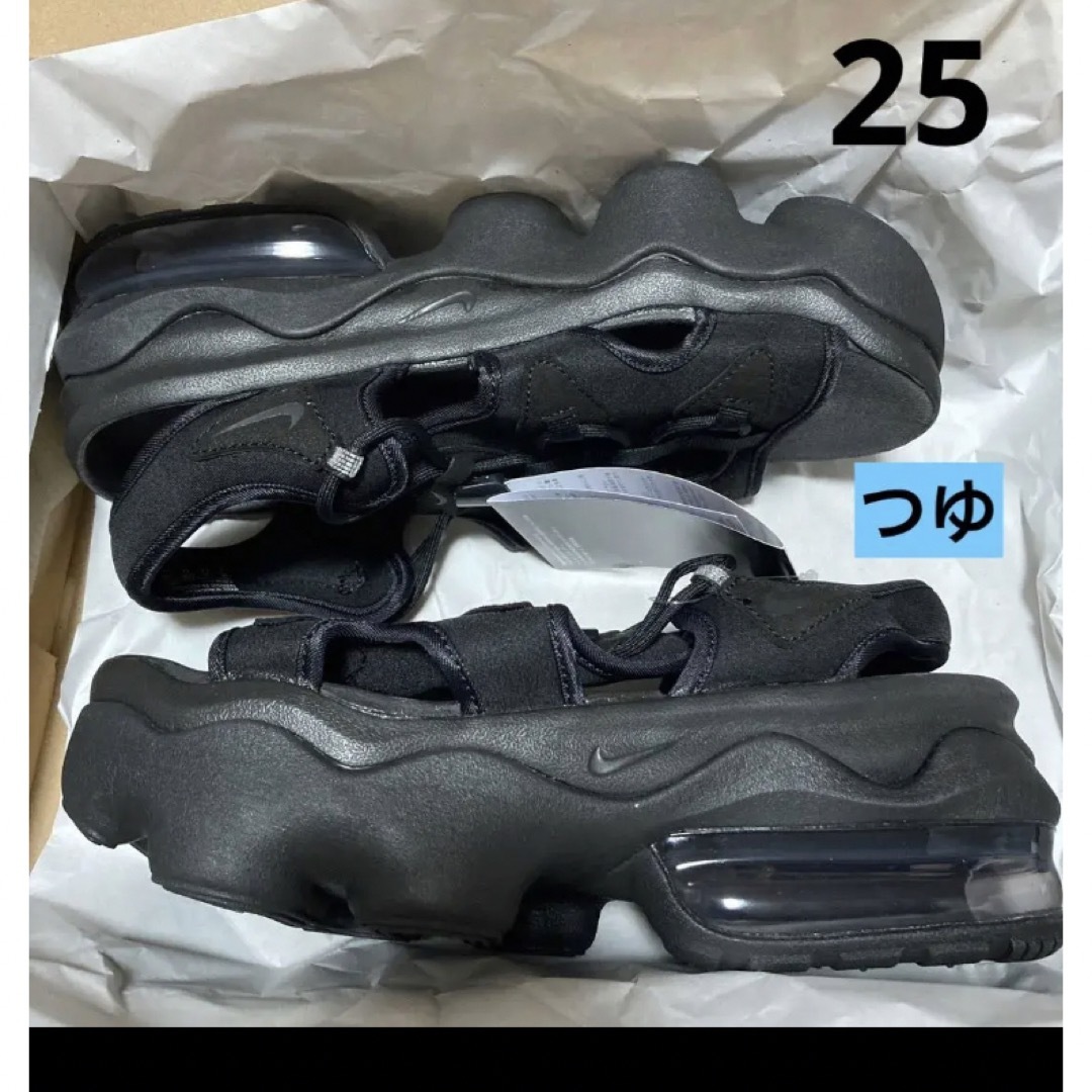 NIKE エアマックスココ　25 ブラック　つゆ（メル分）靴/シューズ