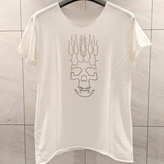 ルシアンペラフィネ Tシャツ 半袖 スカル スタッズ XL 白 金 ☆AA★