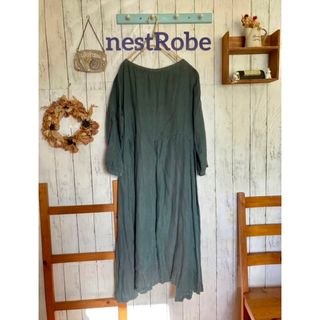 nest Robe - ＊nestRobe ネストローブ リネンタックギャザーワンピース ...