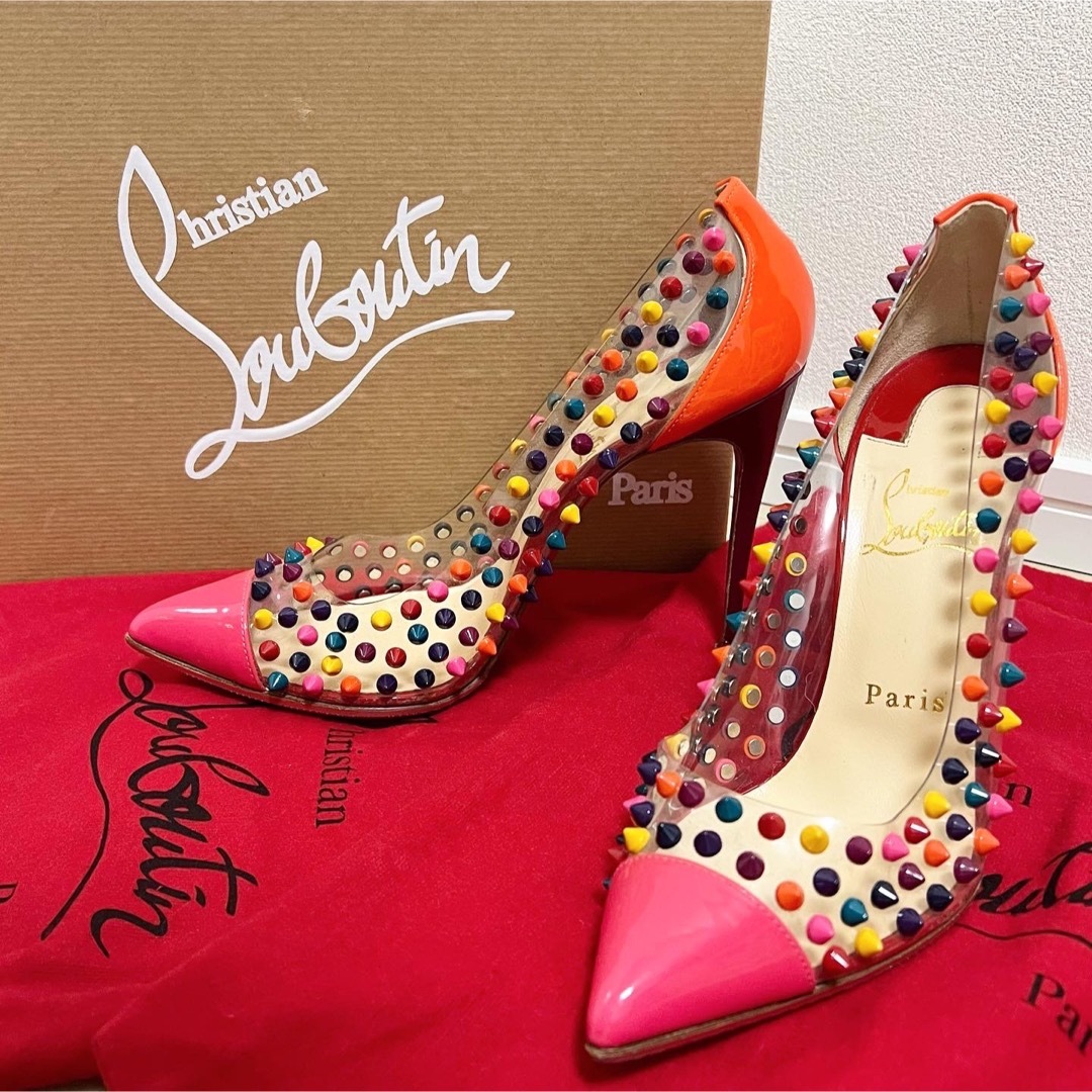 Christian Louboutin(クリスチャンルブタン)のルブタン♡スパイククリアパンプス♡38サイズ レディースの靴/シューズ(ハイヒール/パンプス)の商品写真