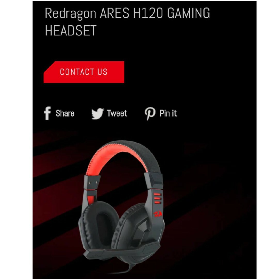 Redragon ARES H120 ゲーミング・ヘッドセット スマホ/家電/カメラのオーディオ機器(ヘッドフォン/イヤフォン)の商品写真