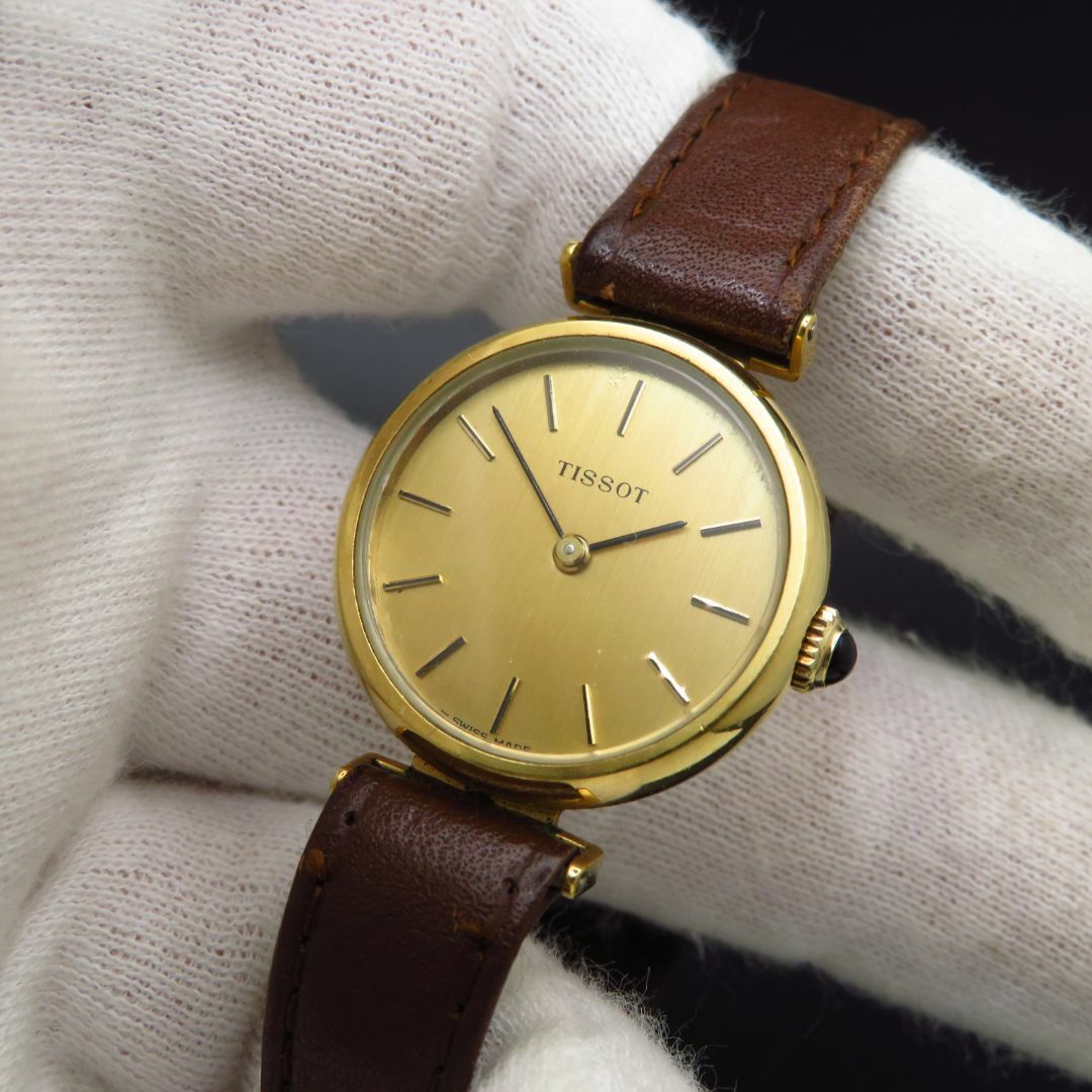 TISSOT - TISSOT 手巻き腕時計 ヴィンテージ ゴールド文字盤の TISSOT - TISSOT 手巻き腕時計 ヴィンテージ ゴールド文字盤の