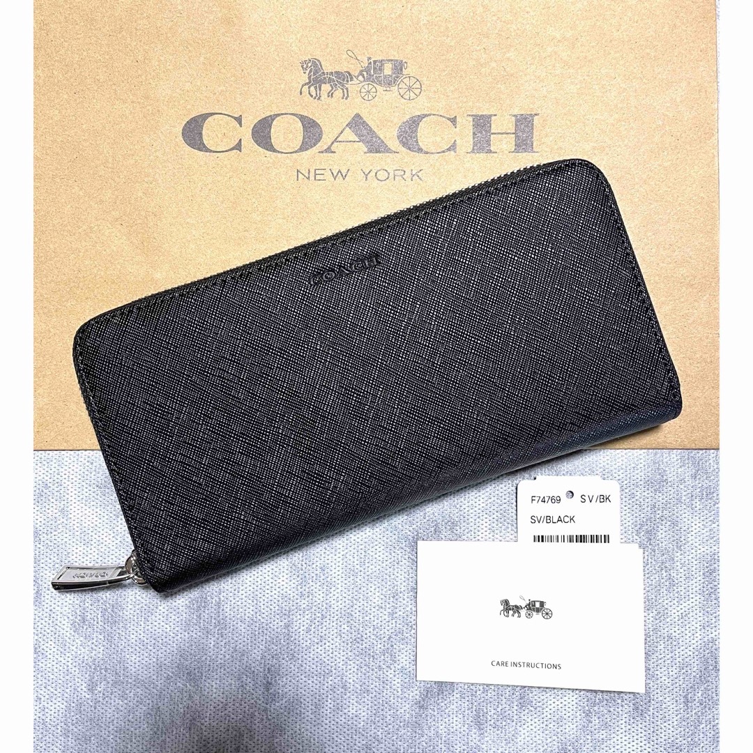 COACH - コーチ COACH F74769 ブラック メンズ長財布の通販 by プチ ...