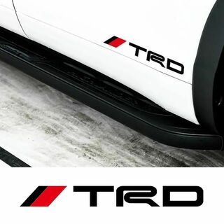 トヨタ(トヨタ)の2枚セット TRDトヨタ ステッカー デカール 30cm サイド ウインドウ 黒(車外アクセサリ)