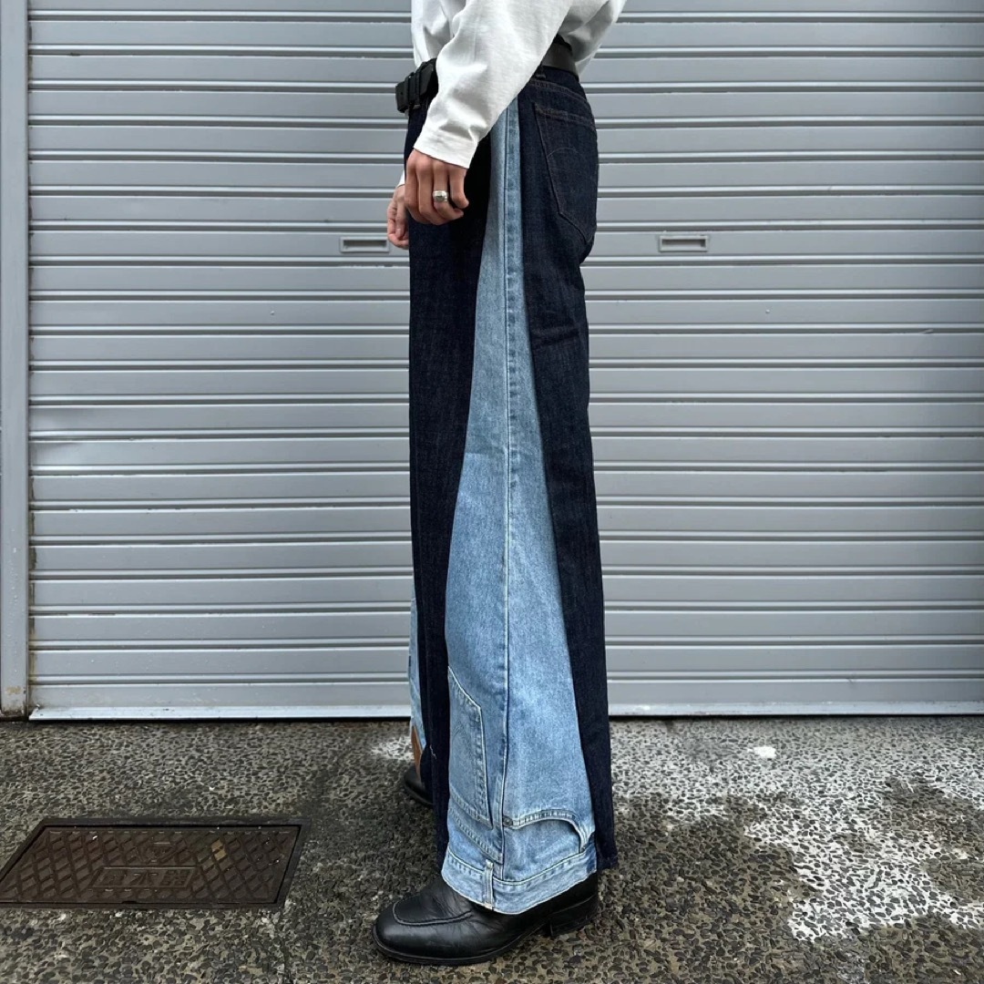 【期間限定SALE】リメイクデニム フレアパンツ 再構築 変形 加工