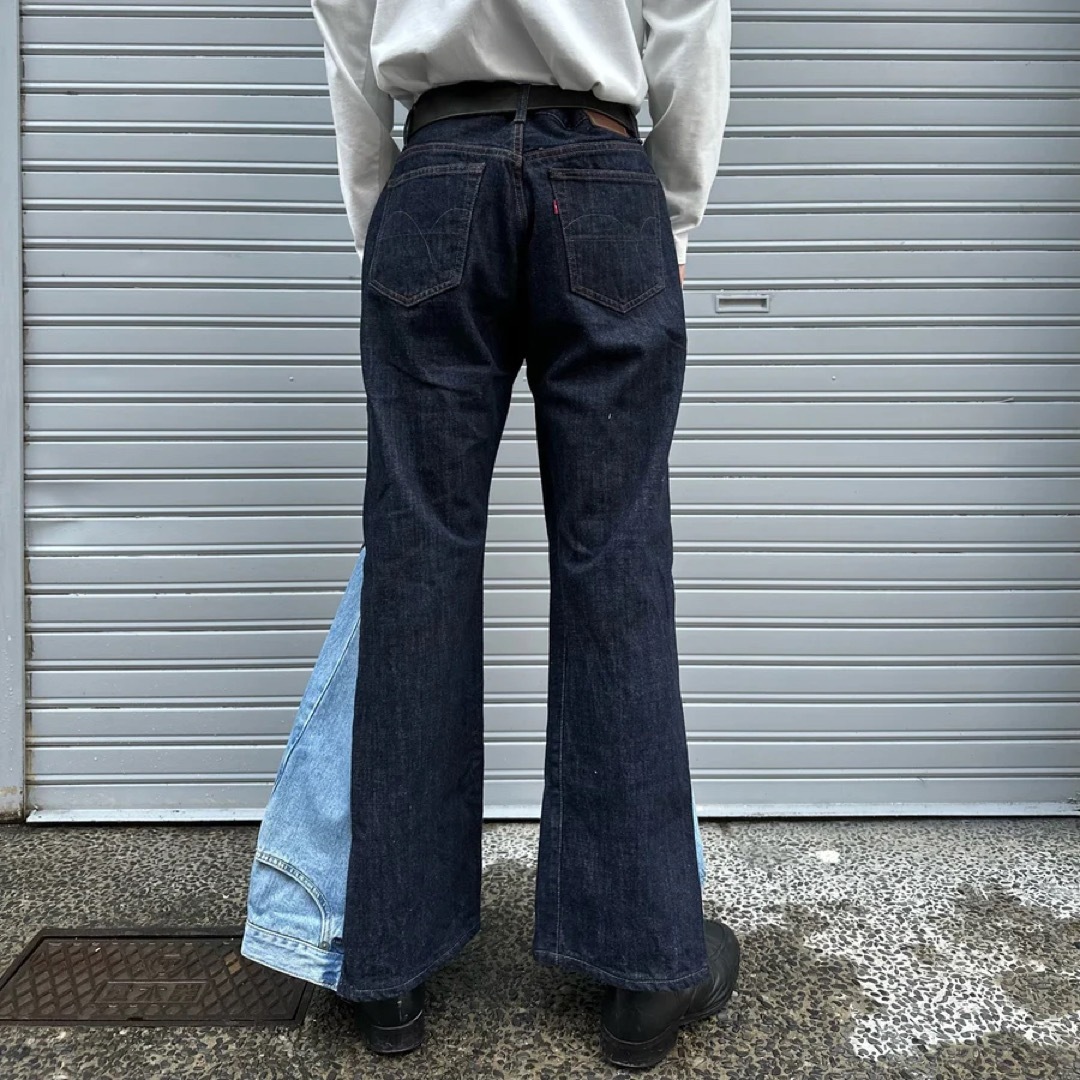 【期間限定SALE】リメイクデニム フレアパンツ 再構築 変形 加工