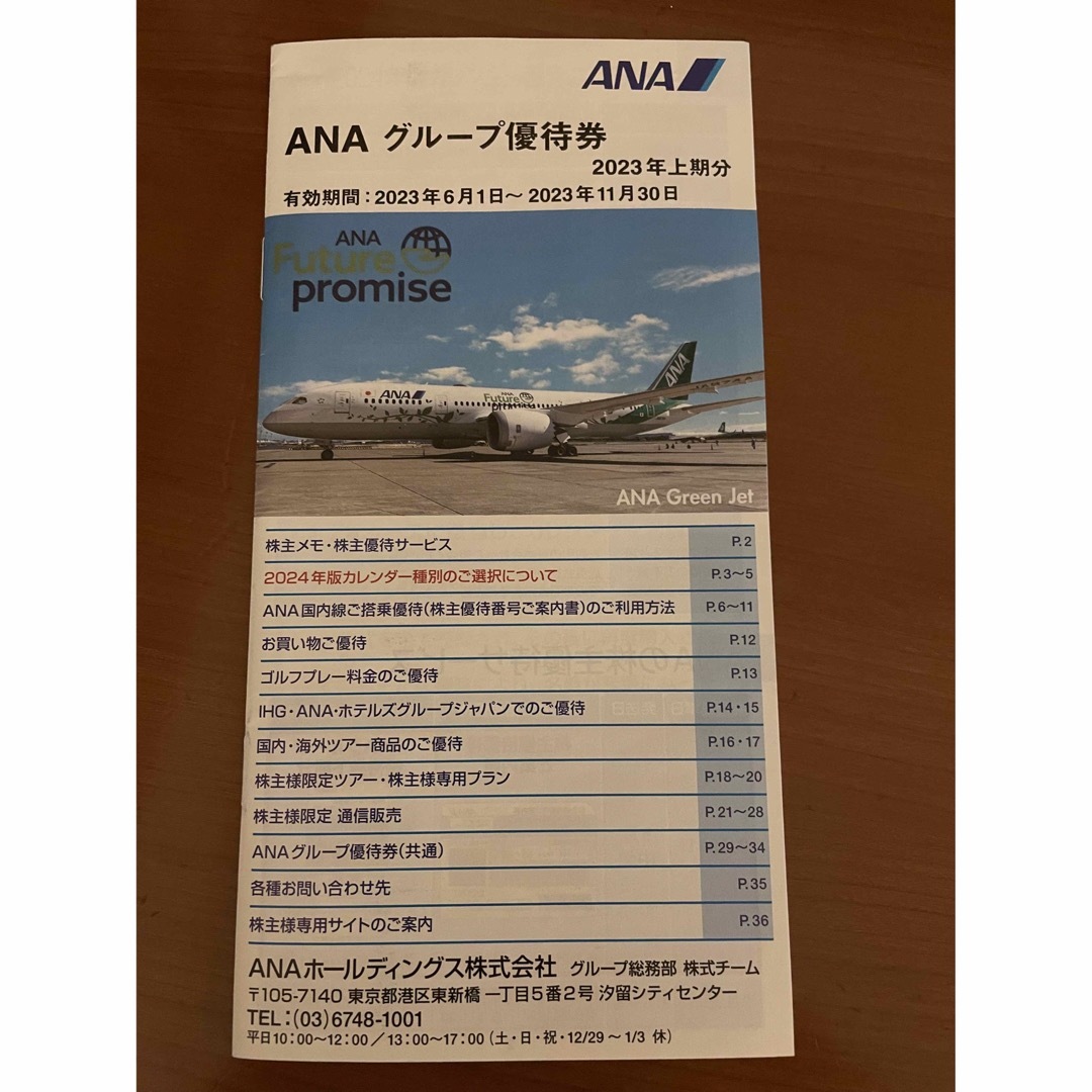 ANA(全日本空輸)(エーエヌエー(ゼンニッポンクウユ))のANA 株主優待　1枚　優待冊子付き チケットの優待券/割引券(その他)の商品写真