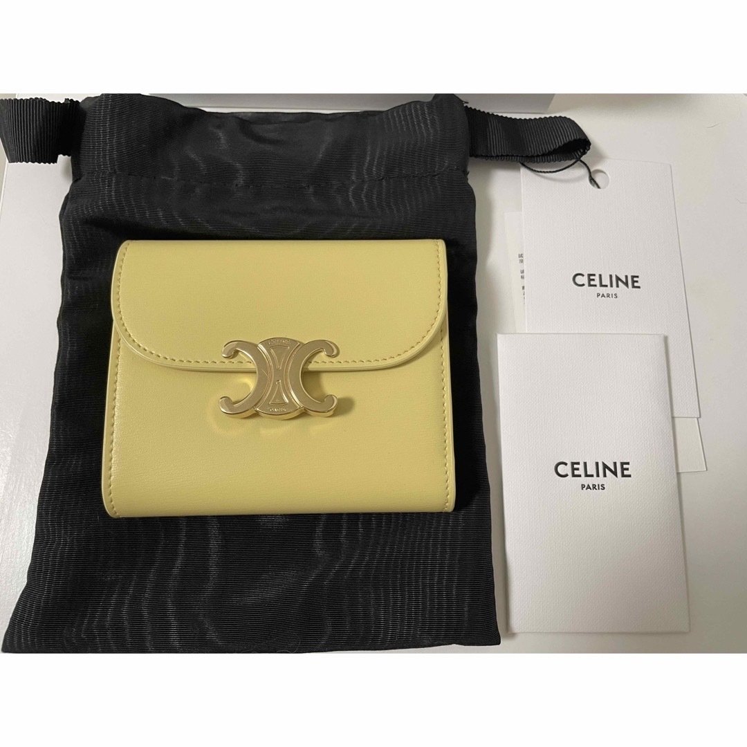 CELINE セリーヌ スモールウォレット トリオンフ/ シャイニーカーフスキンピスティルサイズ