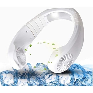 ❣️熱中症対策❣️ネッククーラー 首かけ扇風機 アウトドア ホワイト白 USB(扇風機)