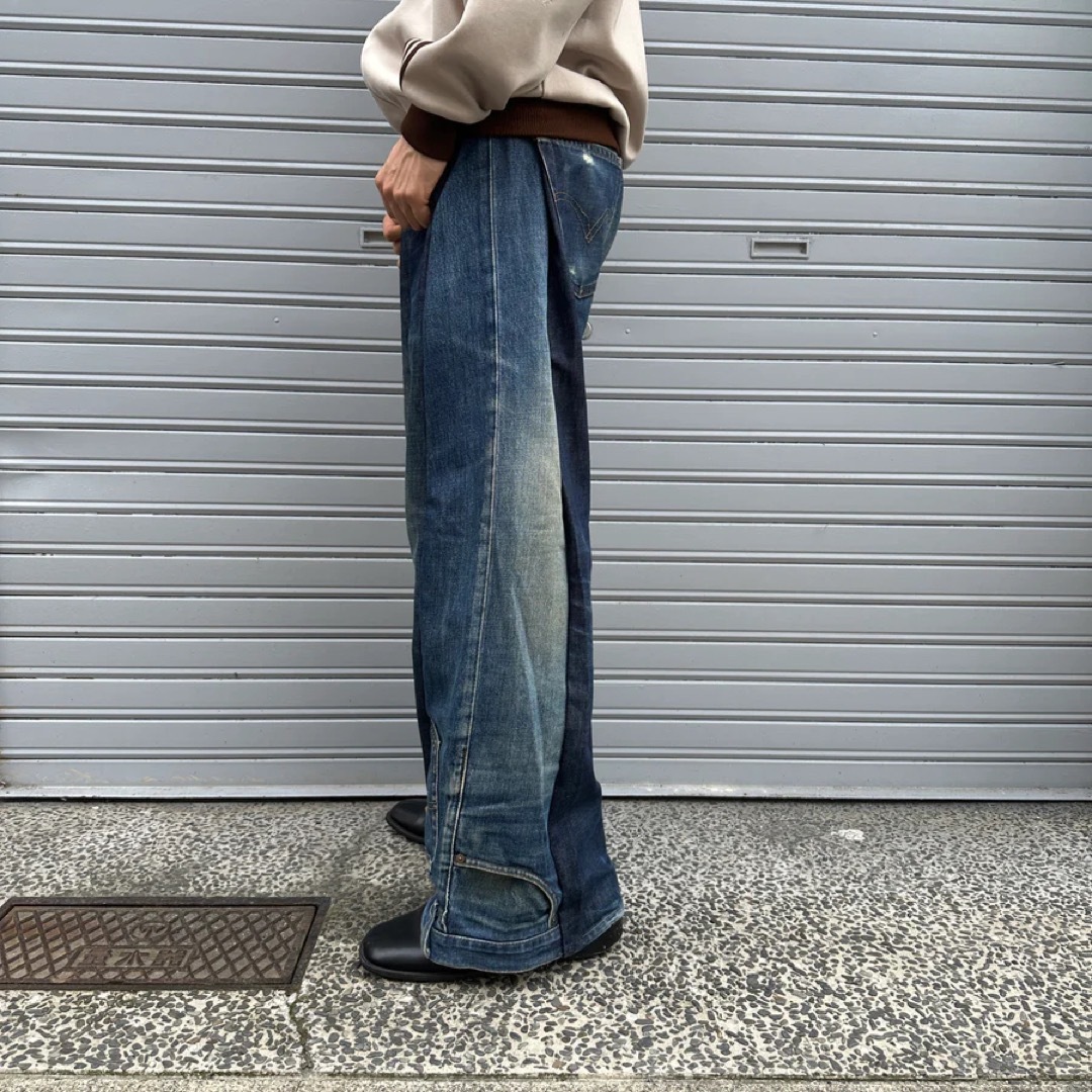 【期間限定SALE】リメイクデニム フレアパンツ 再構築 変形 加工