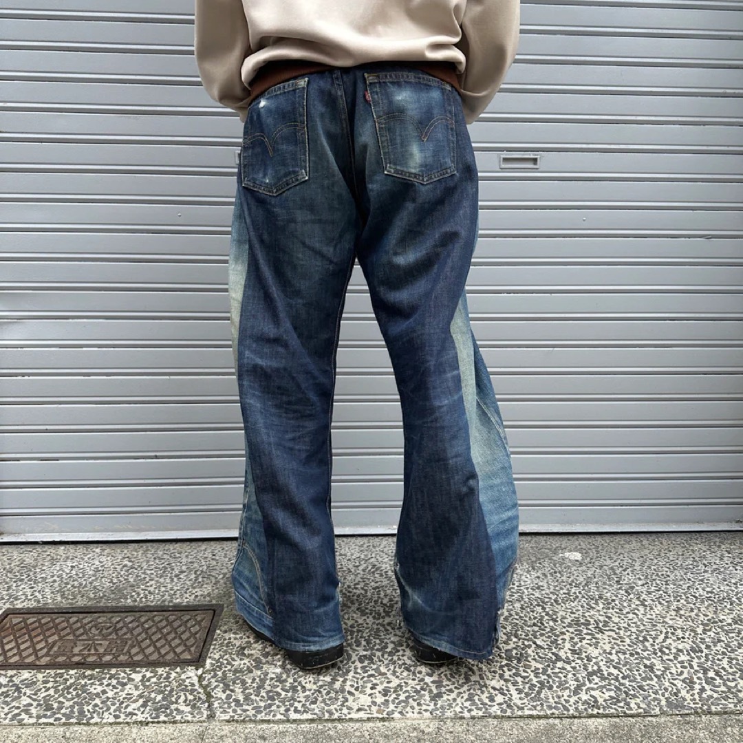 【期間限定SALE】リメイクデニム フレアパンツ 再構築 変形 加工