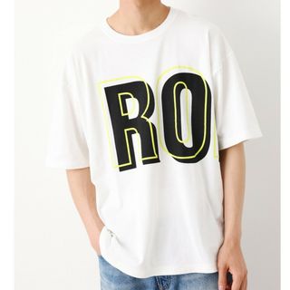 ロデオクラウンズワイドボウル(RODEO CROWNS WIDE BOWL)のRCWB★レザーロゴTシャツ ホワイト(Tシャツ(半袖/袖なし))